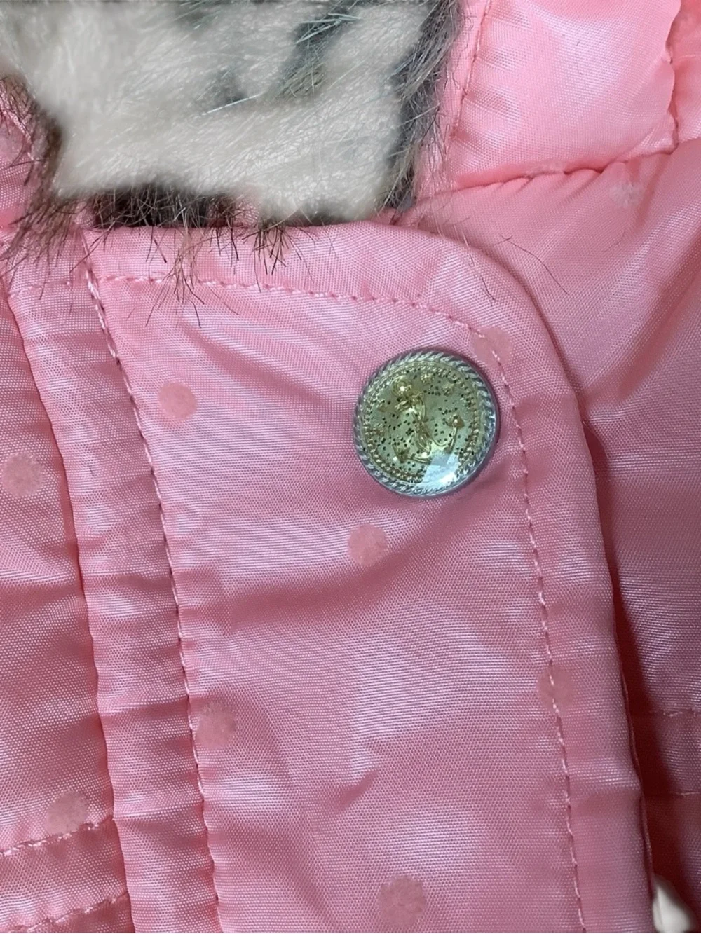 Nautica Pink Hooded Baby One-Piece Snowsuit with detachable Faux Fur Trim